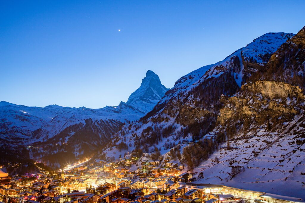 amazing view of Matterhorn peak from Zermatt
